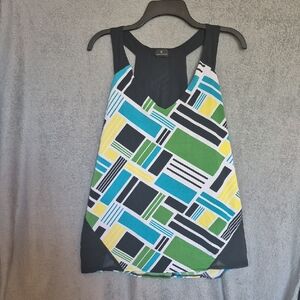 Worthington Geometric Tank Top - Blue, Green, Yellow